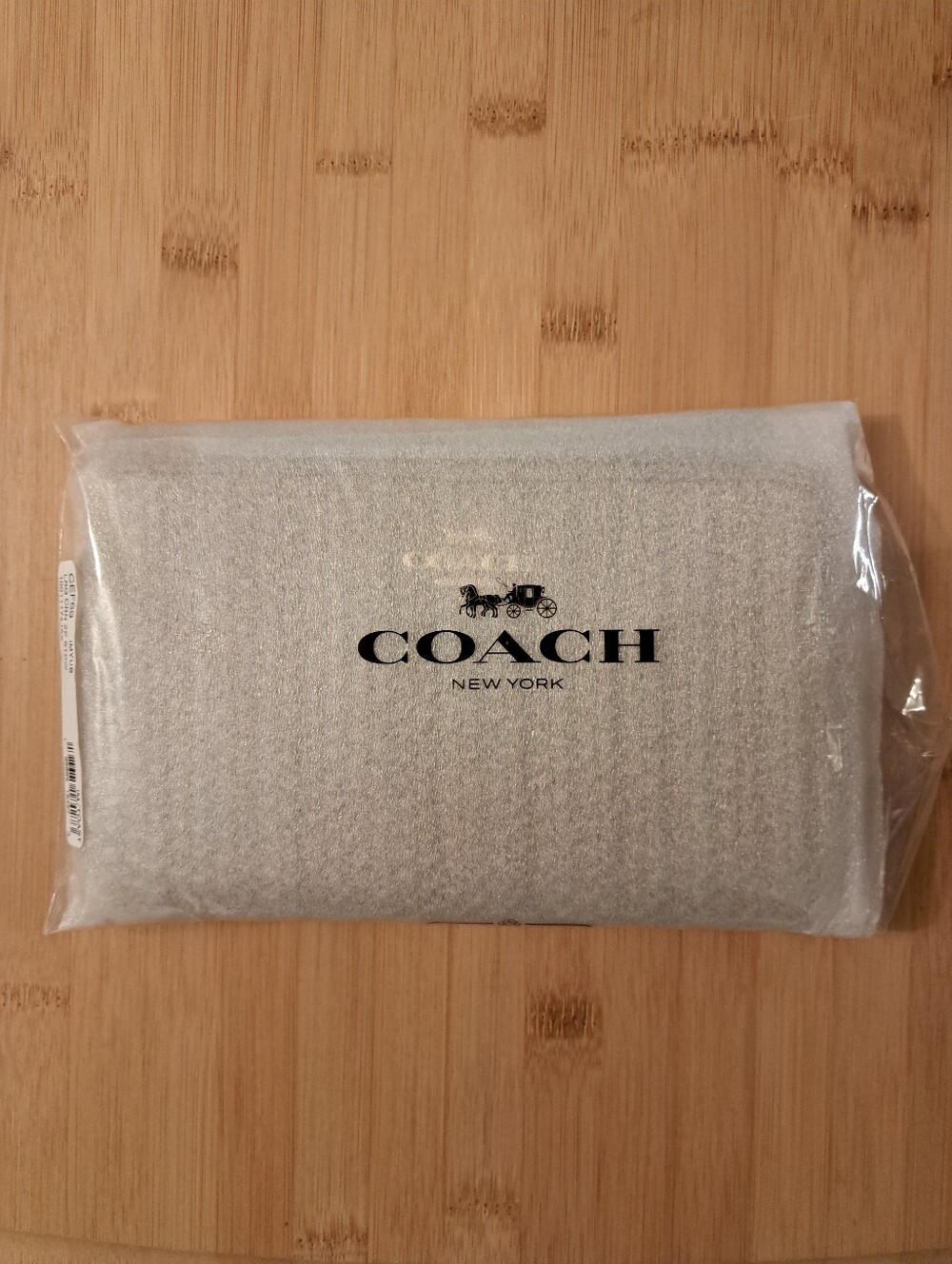 COACH Straw Zip Wristlet In Toast W/Gold Hardware, Leather Strap, Large, NEW! - Picture 5 of 6